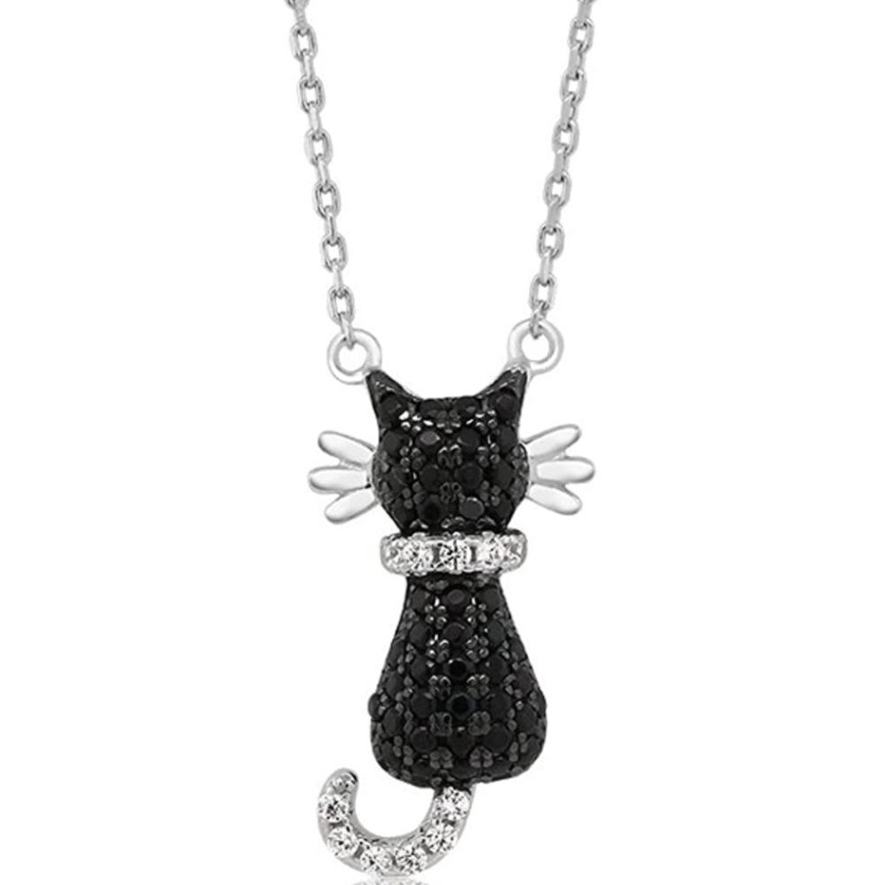 Black Cat Diamond Necklace